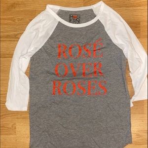 Women’s “Rose Over Roses” (Wine) Raglan Shirt